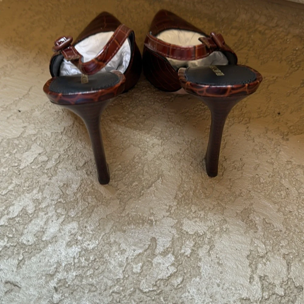 Veronica Beard Callie Leather Cap-Toe Slingback Pumps
